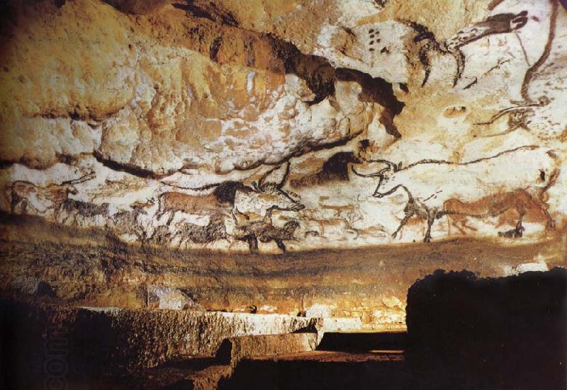 unknow artist The-large Hall in the cave of Lascaux France China oil painting art